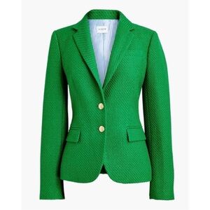 J. Crew Factory Tweed Schoolboy Blazer in Green Picnic Tweed Comb, Sz. 10
